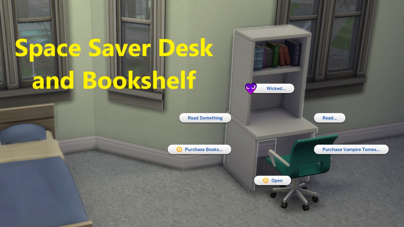 Mod The Sims Space Saver Desk Bookshelf