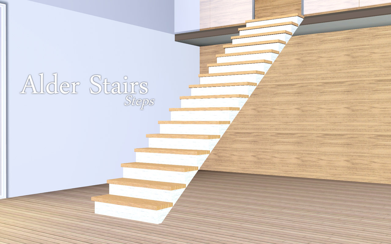 Mod The Sims - 4 New Stairs - Alder Stairs - Upd. 16th Dec, Now CASTable!