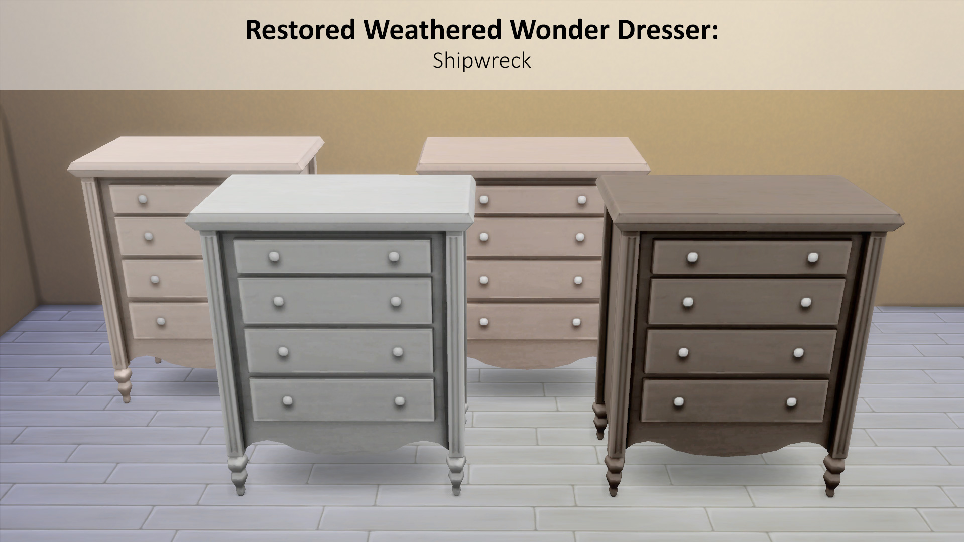Mod The Sims Restored Weathered Wonder Dresser In Shipwreck