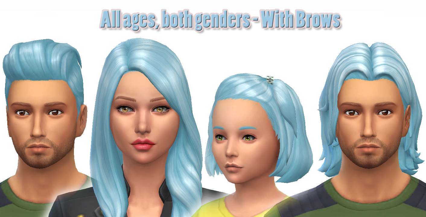 Mod The Sims Baby Blue Pastel Blue Non Default Hair Colour