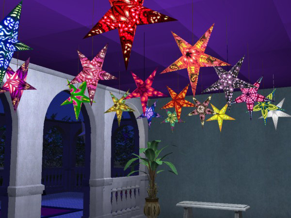 Mod The Sims Festive Paper Star Lamps
