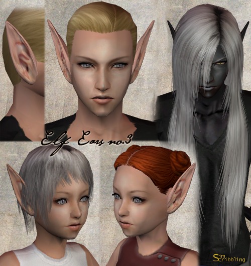 Mod The Sims Simcribbling Elf Ears No 2 3 12 Colors. black kitchen with mer...