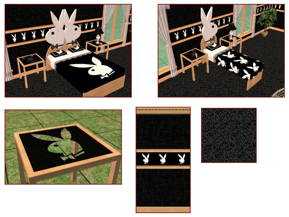 mod the sims - playboy bunny bedroom set