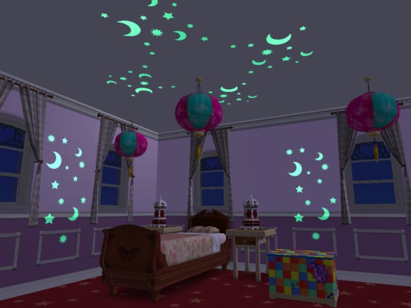 Mod The Sims Glow In The Dark Neon Walls Ceilings