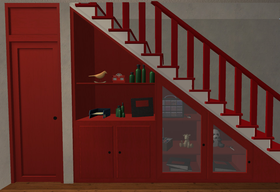 Mod The Sims - Under-The-Stairs Storage Set