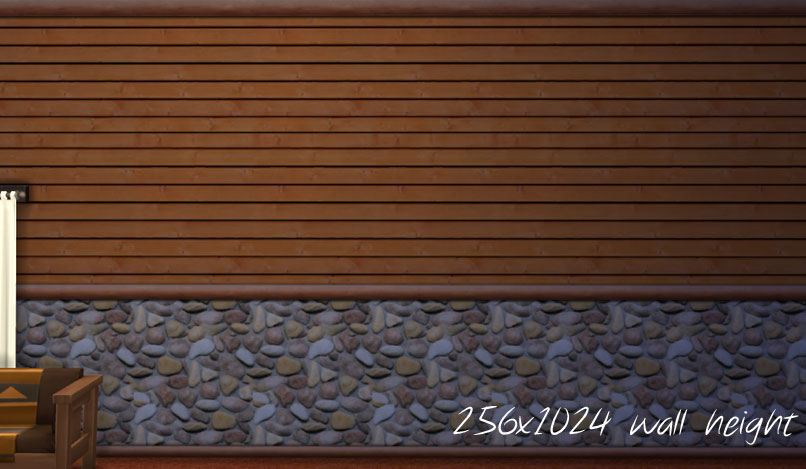 Mod The Sims Log Cabin Interior Wall Set 18 Colors