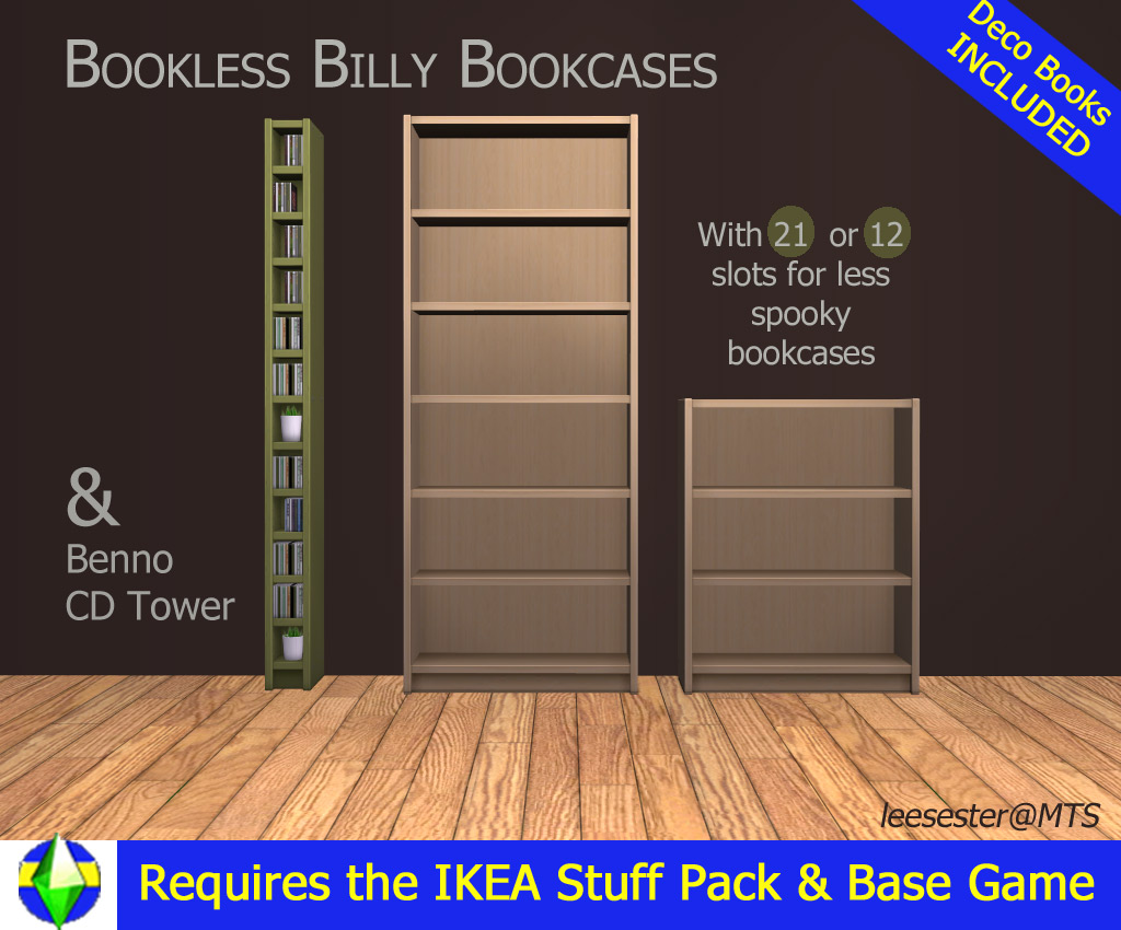 Mod The Sims Ikea Bookcases Emptied With 21 Slots