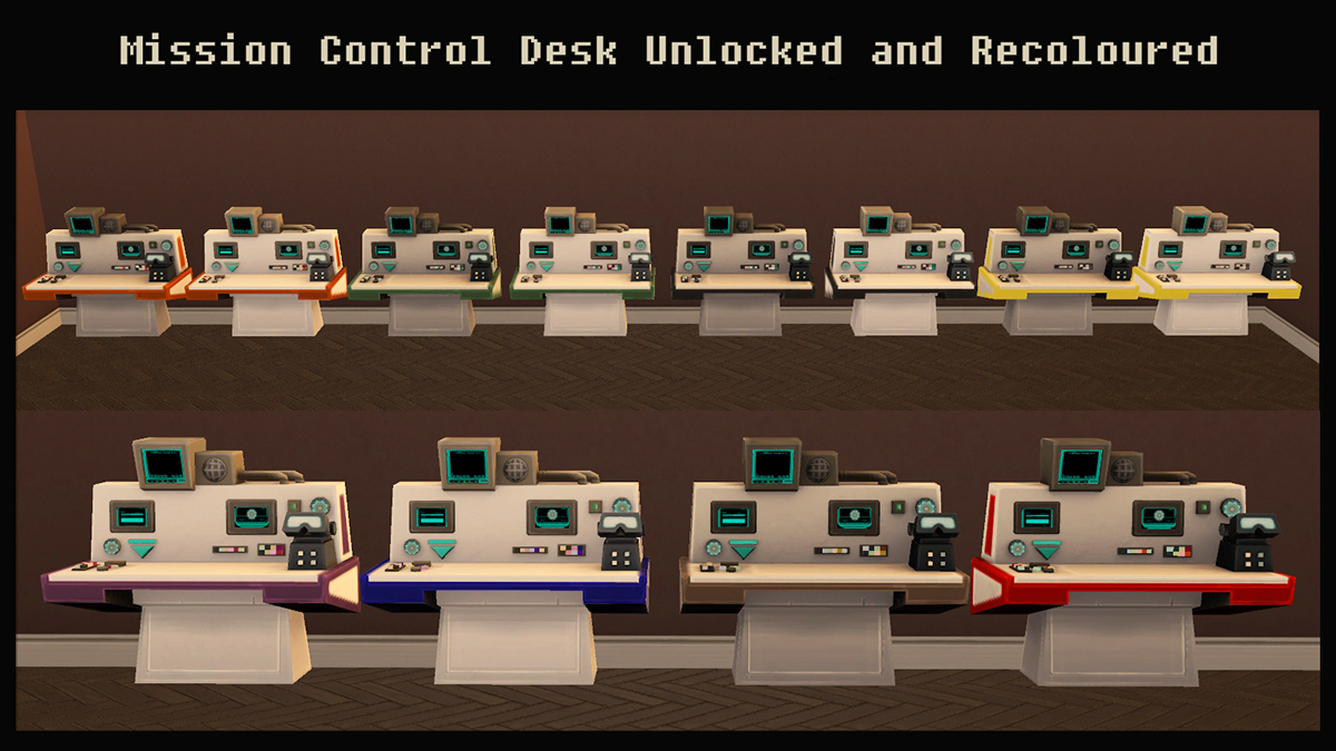 Mod The Sims Mission Control Desk Unlocked And Recoloured