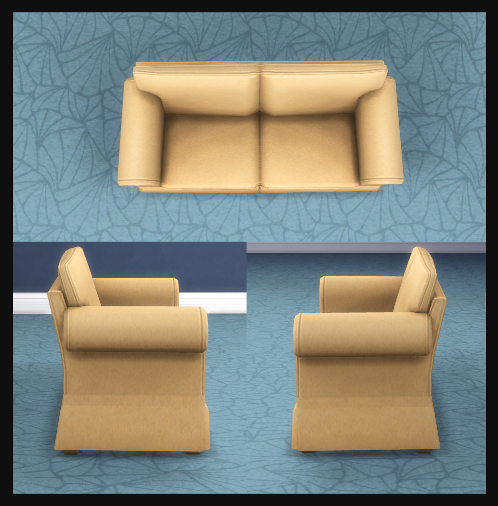 Mod The Sims Hipster Hugger Sofa Unlocked Matching Love Seat And