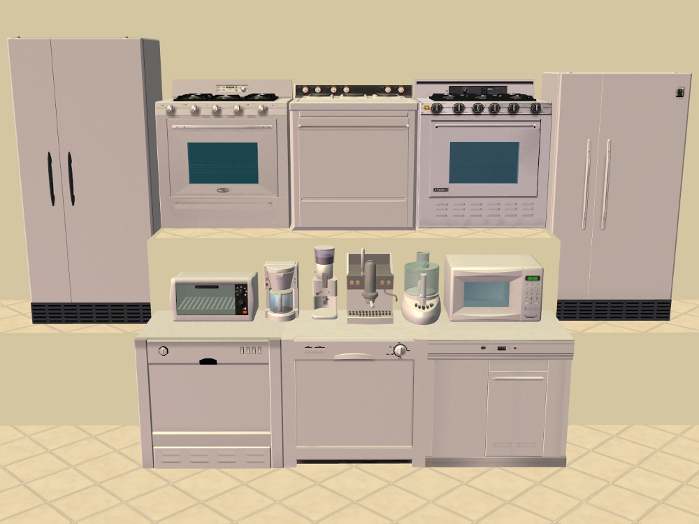 Mod The Sims - More Base Game Kitchen Appliance Recolours