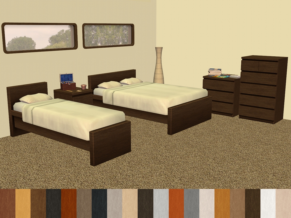 Mod The Sims Malm Bedroom In Pooklet Colours
