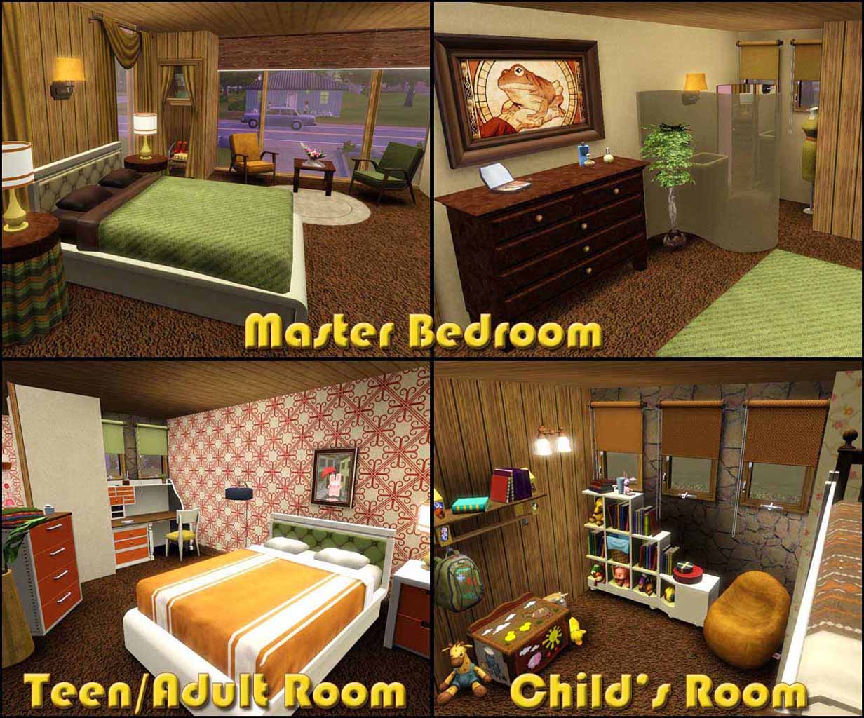 Mod The Sims Retro Realty 70s Modern Family Home