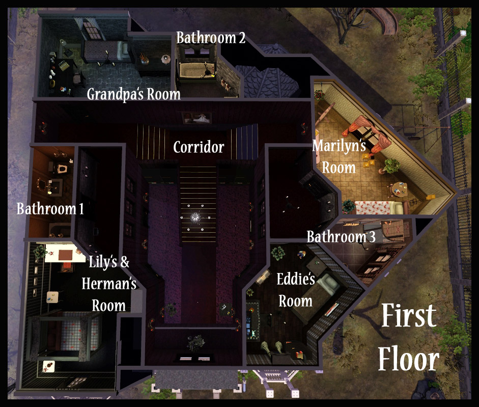 Addams Family House Floor Plan Munster House Layout House Layouts Addams Family House