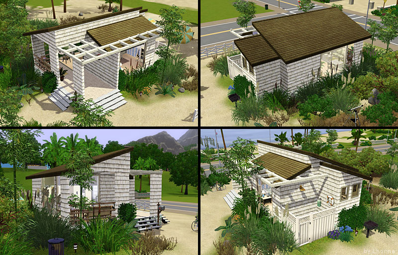 Mod The Sims Beach Cabin Small Beach House For Single Sim