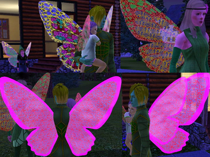 Mod The Sims Recolourable/Patternable Glass Wings For All Ages.
