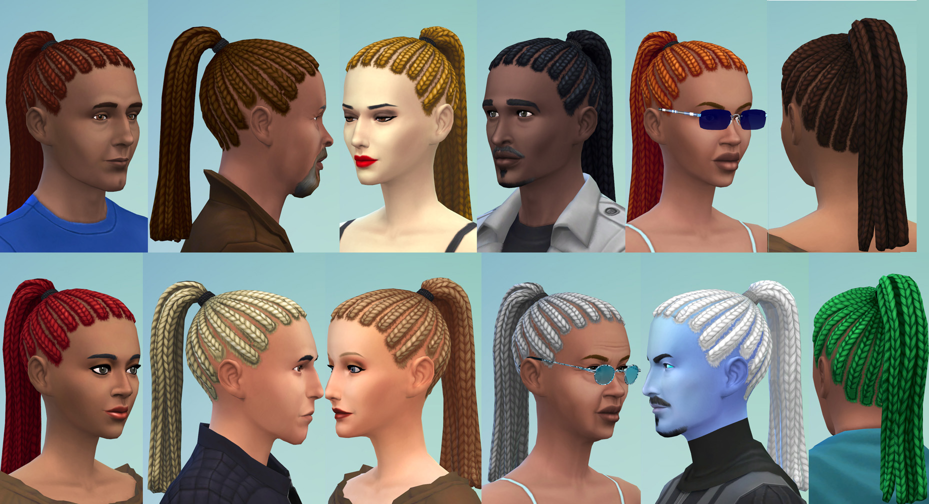 Mod The Sims Ponytail Braids Cornrows For Adults Child To Adult