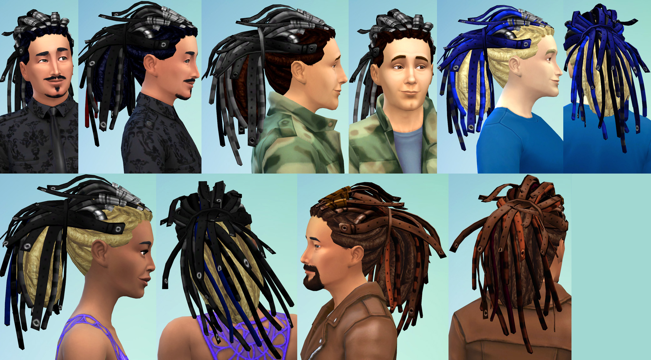 Mod The Sims Electric Dreads For Men And Women Ts3