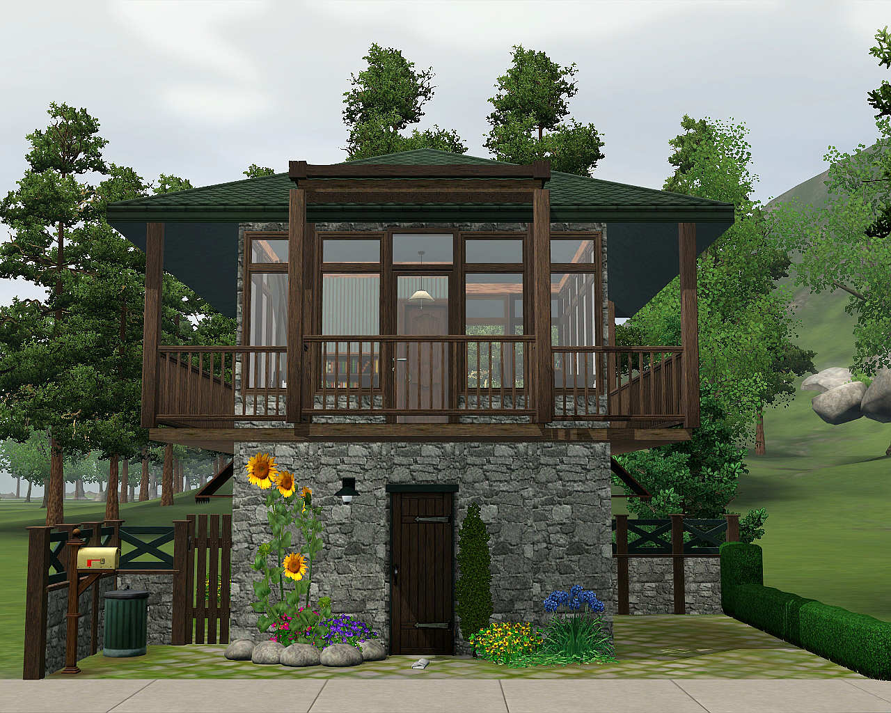 Mod The Sims Sunflower Cabin A Cute One Bedroom And 1 5 Baths