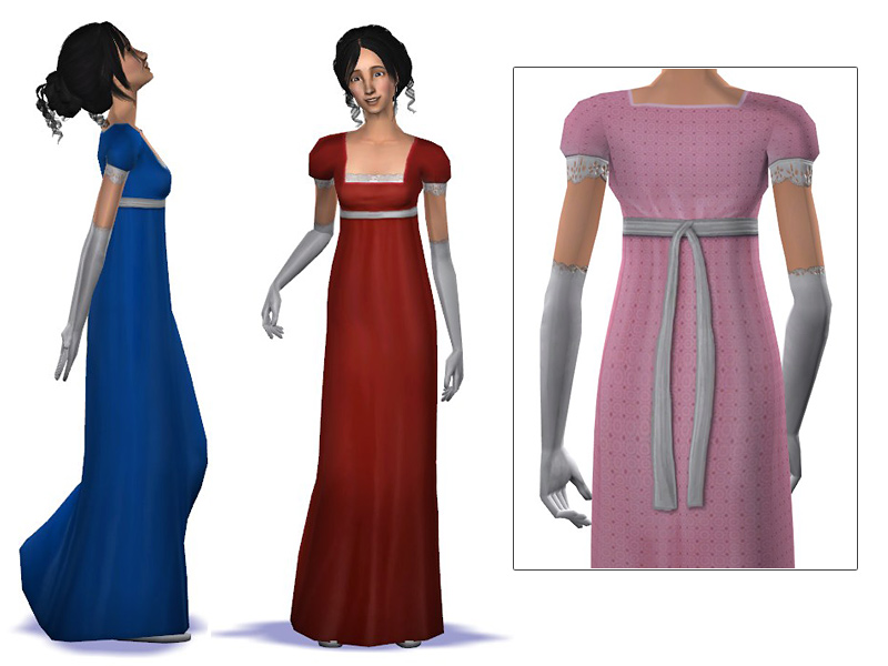 Mod The Sims Regency Maxis Match Gown 5 Colors