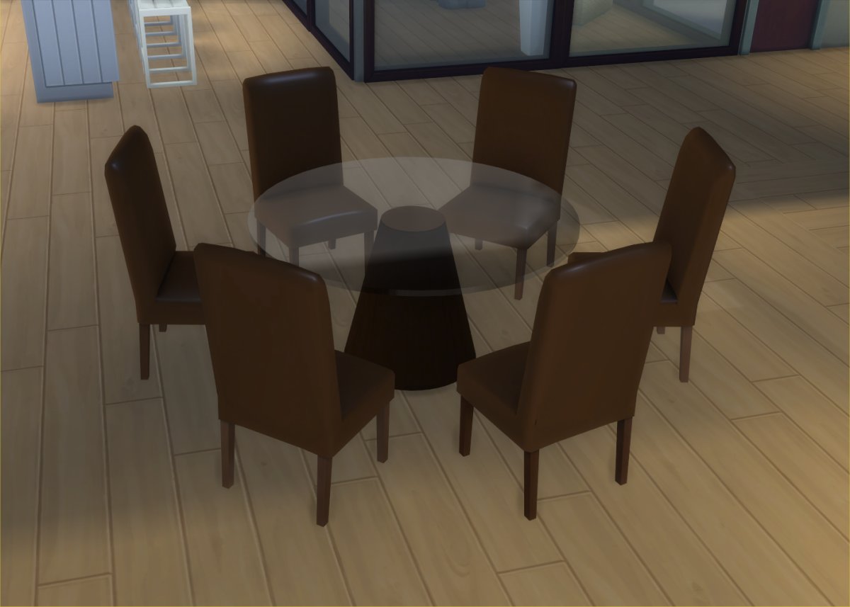 Mod The Sims - Modern 6-Seater and 8-Seater Round Dining Table and