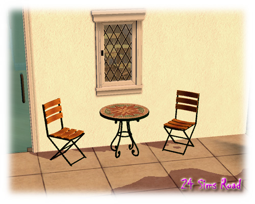 Mod The Sims Three Wooden Patio Chairs