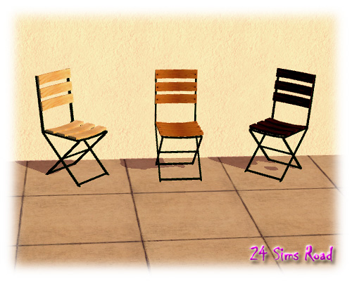 Mod The Sims Three Wooden Patio Chairs