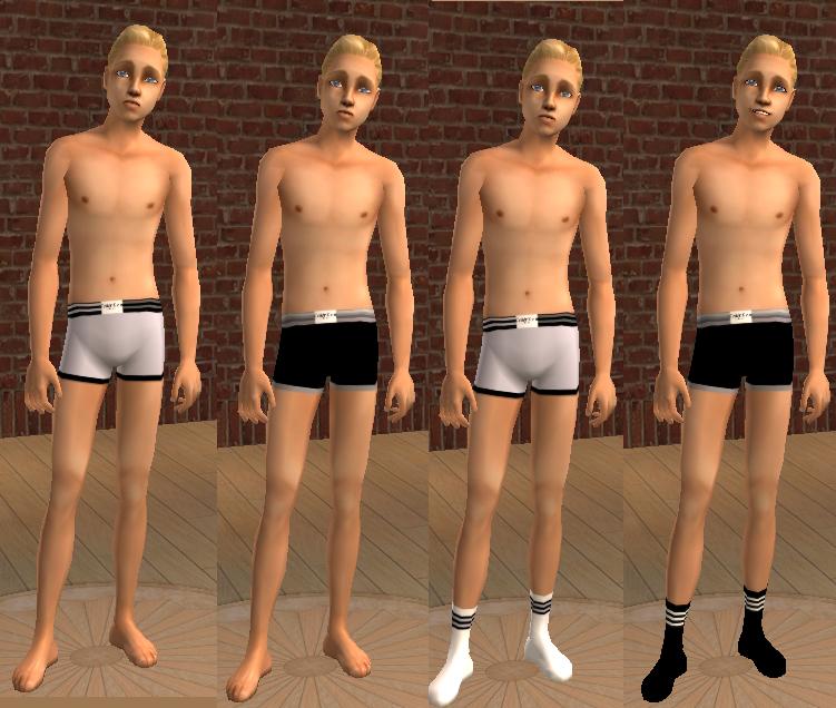 Mod The Sims - teenboy briefs with and without socks