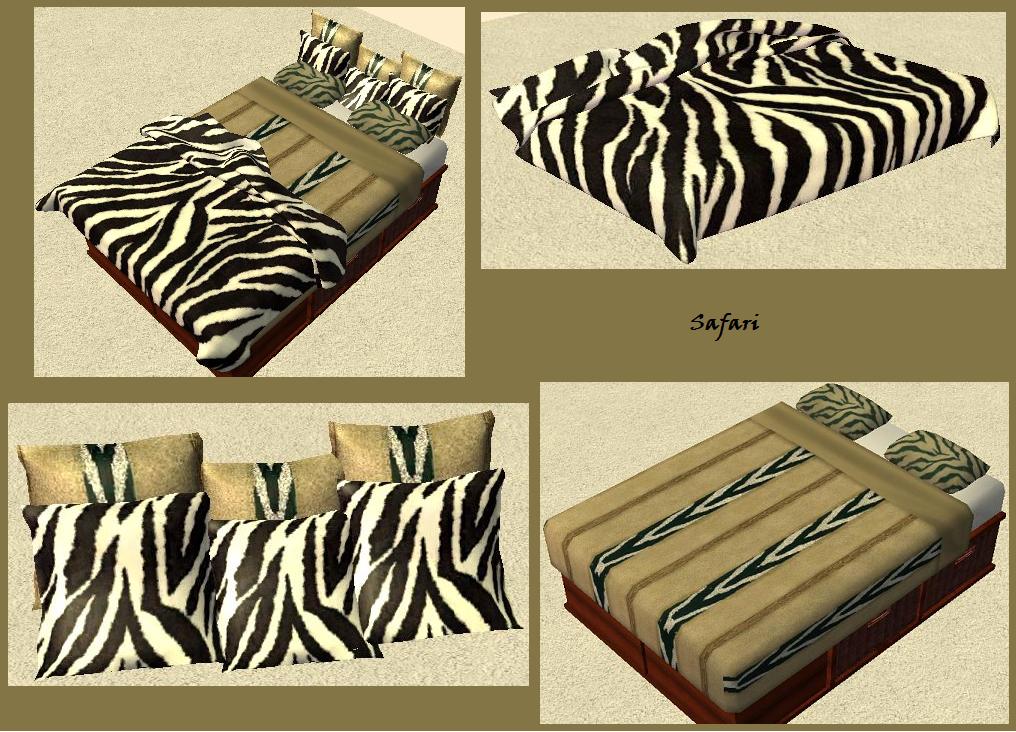 Mod The Sims - Five African Inspired Bed Sets - Pillows, Beddings, & Blankets