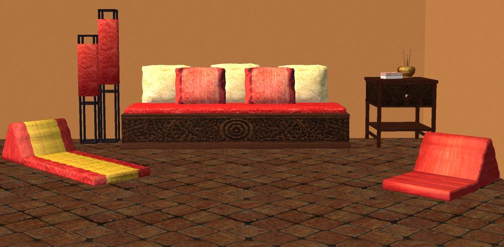 Mod The Sims Red Thai Living Room