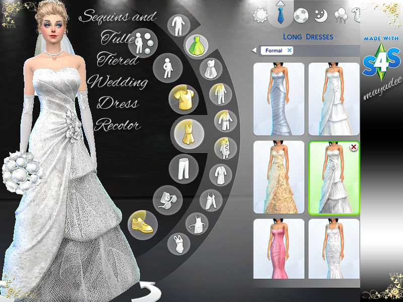 Mod The Sims Sequins and Tulle Tiered Wedding Dress