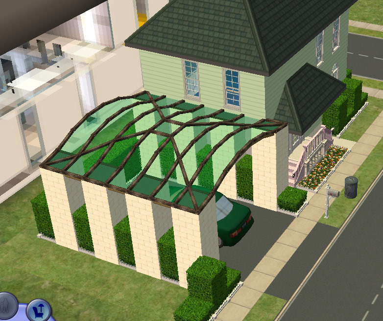 Mod The Sims 2x1 Green House With Arched Carport