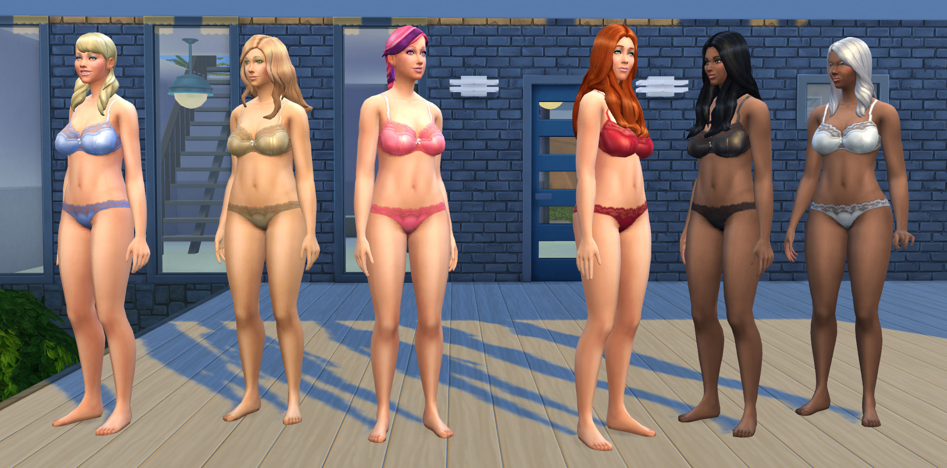 Mod The Sims - Single Color Lace Underwear