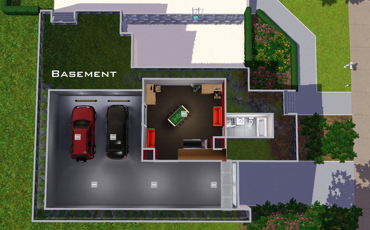 Mod the sims 'underground garage' 6 stone and stucco blvd