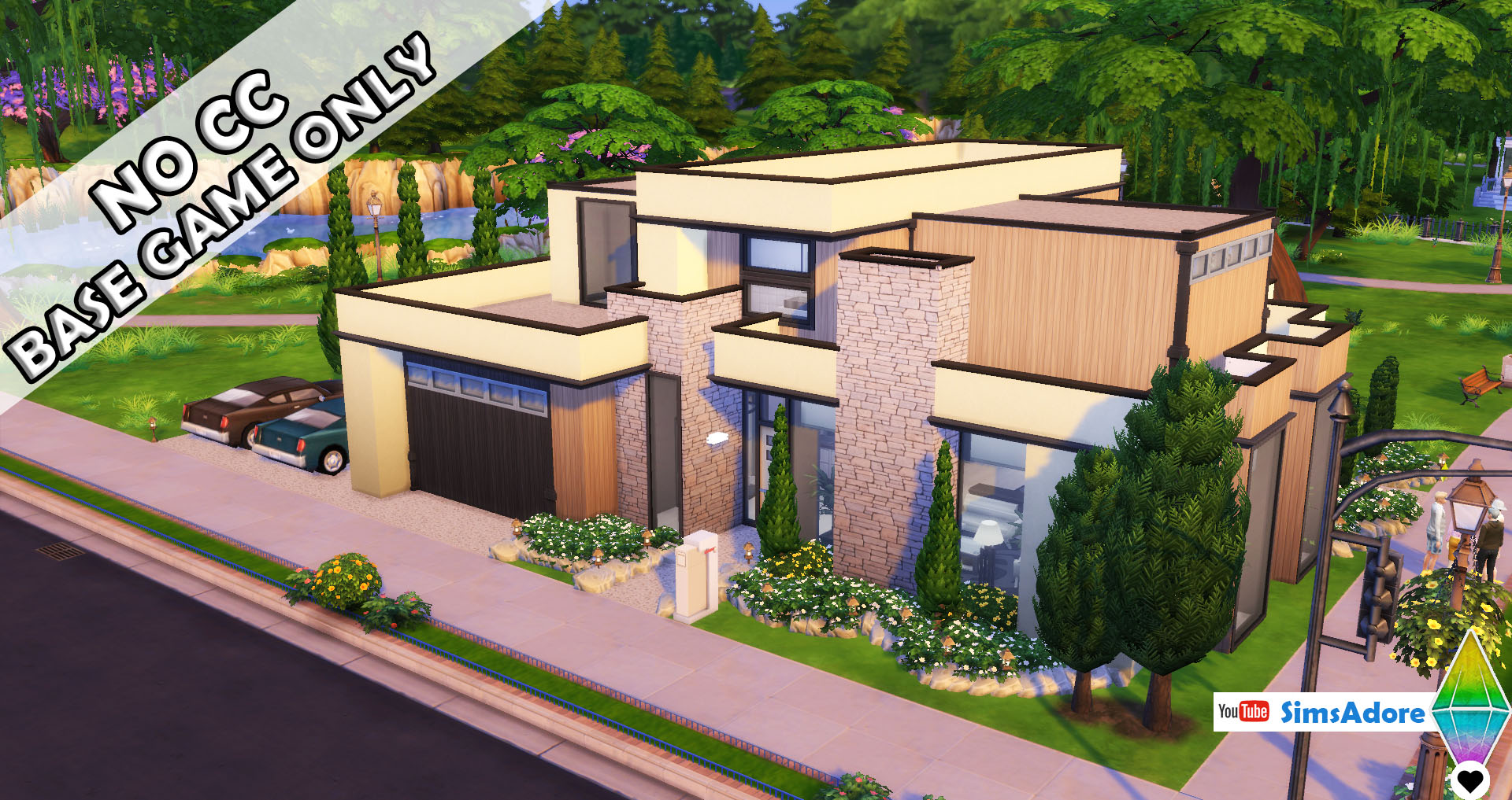 Base Game Only Modern House No Cc