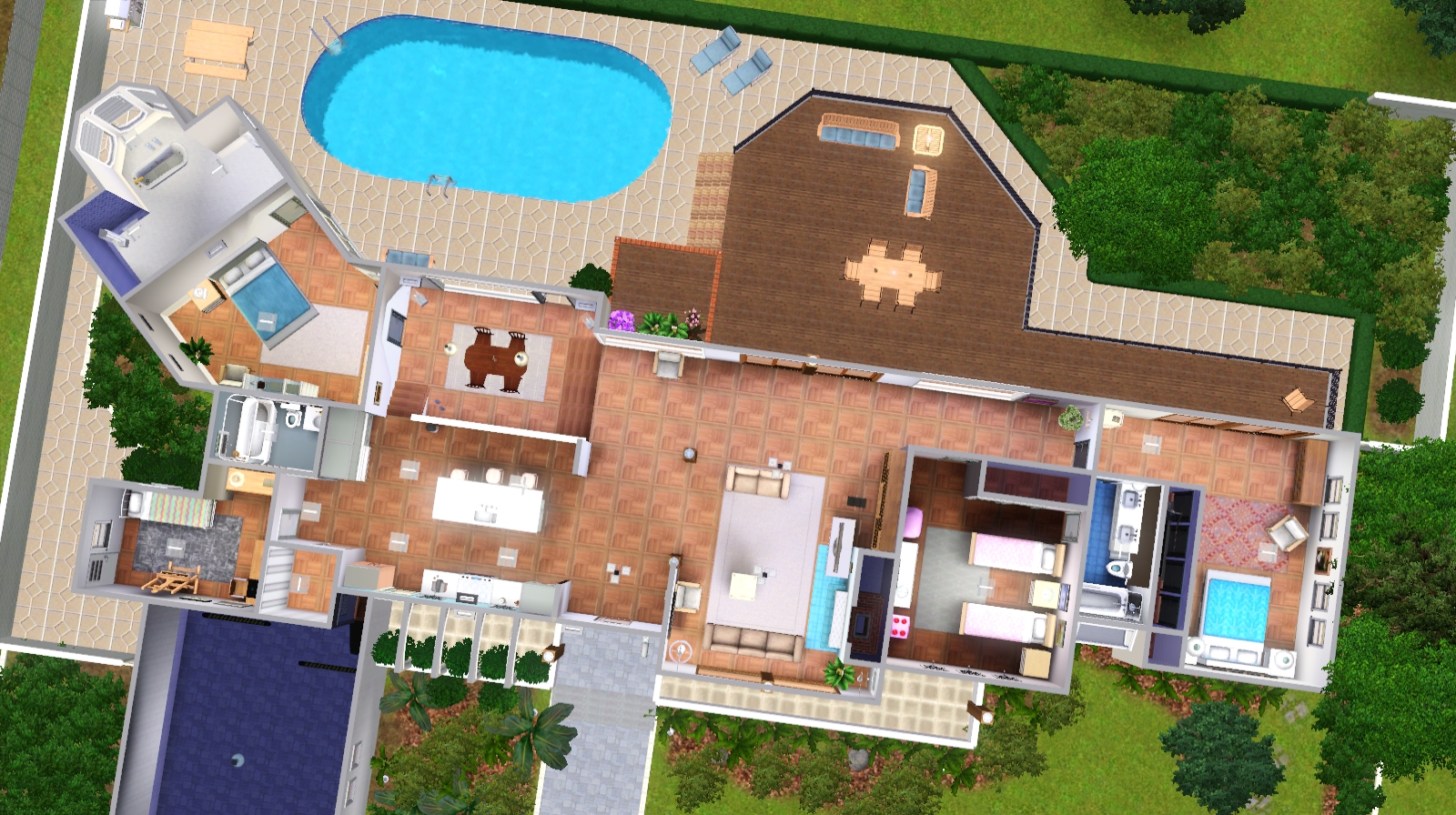 Mod The Sims Ego House 20 4br 3ba Base Gameno Cc