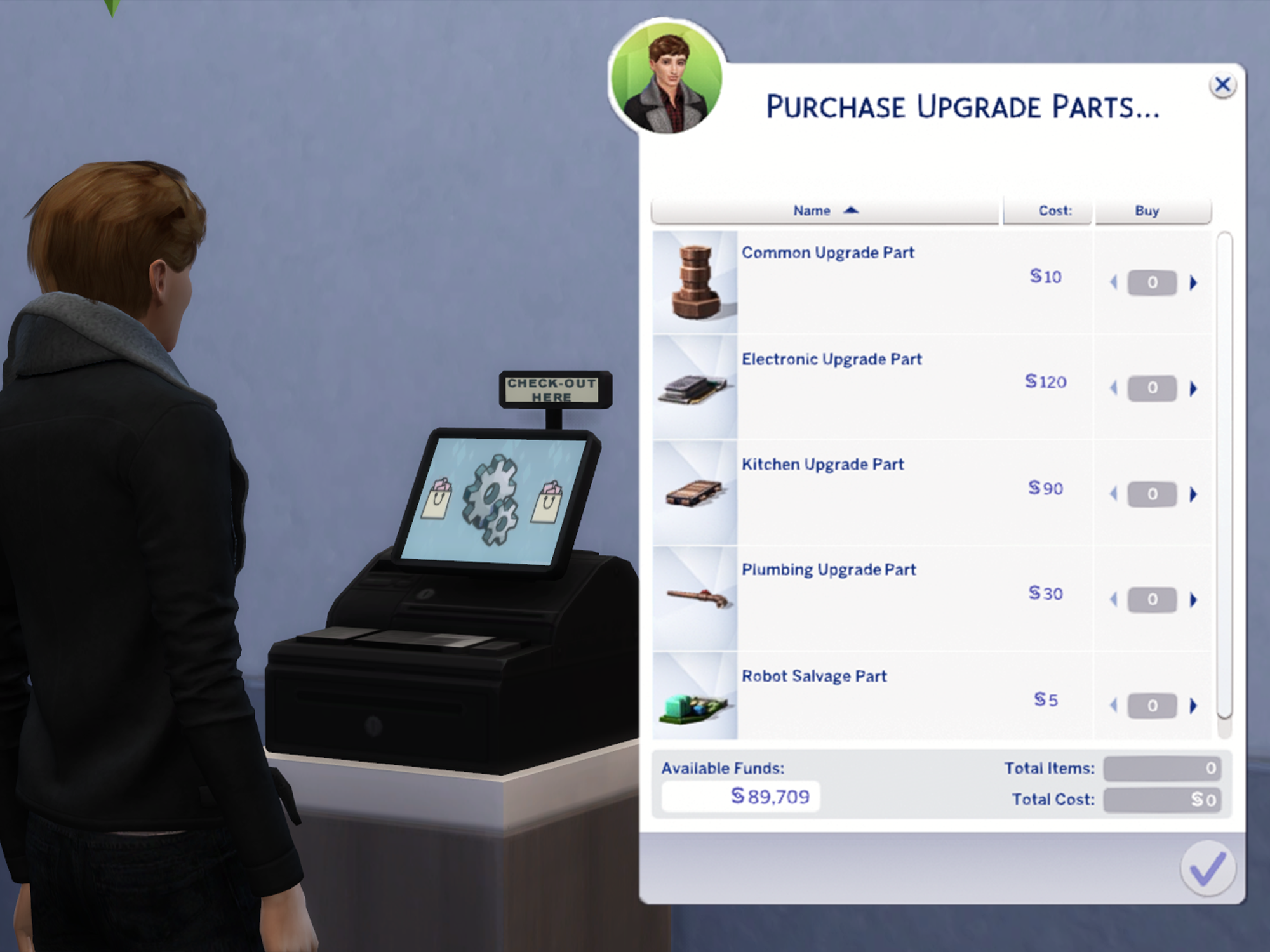 Mod The Sims - Self Check-Out Mod - Easier Shopping (Base Game Compatible)