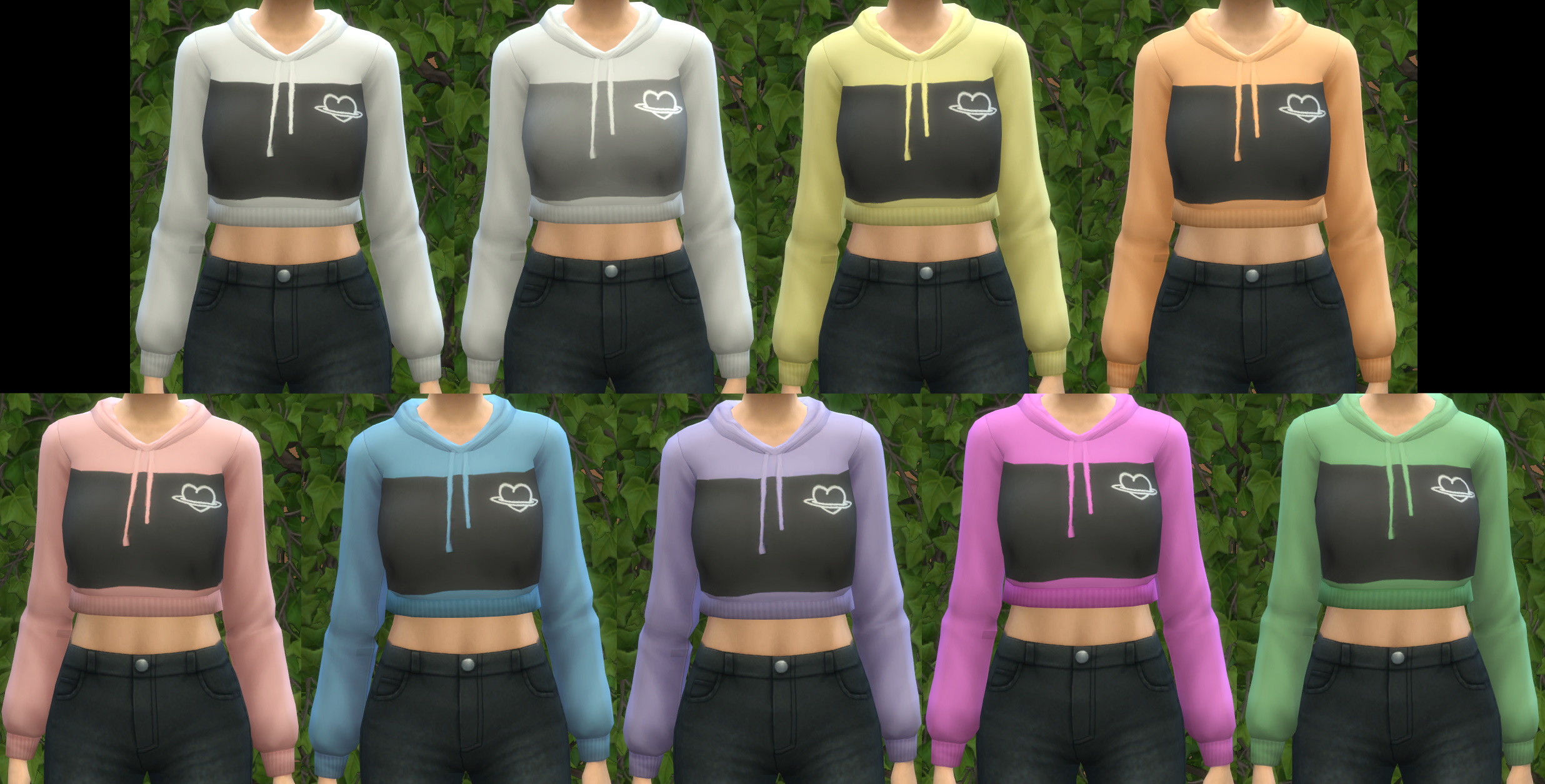 Mod The Sims Cropped Basic Hoodie