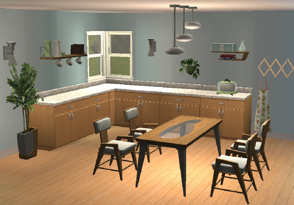 Ts3 Ts2 Mid Century Modern Dining Set, How To Change Material On Dining Room Chair Sims 4
