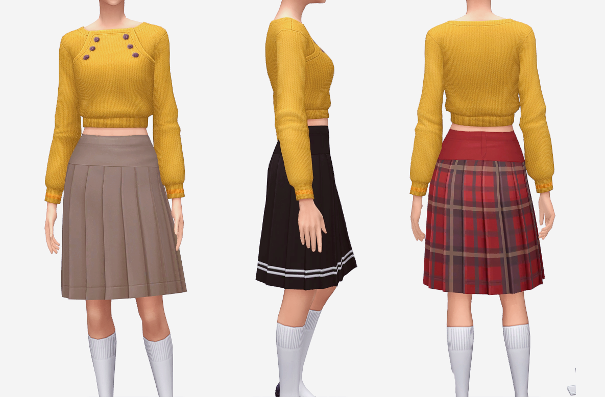 Mod The Sims School Uniform Skirt Tf Ef