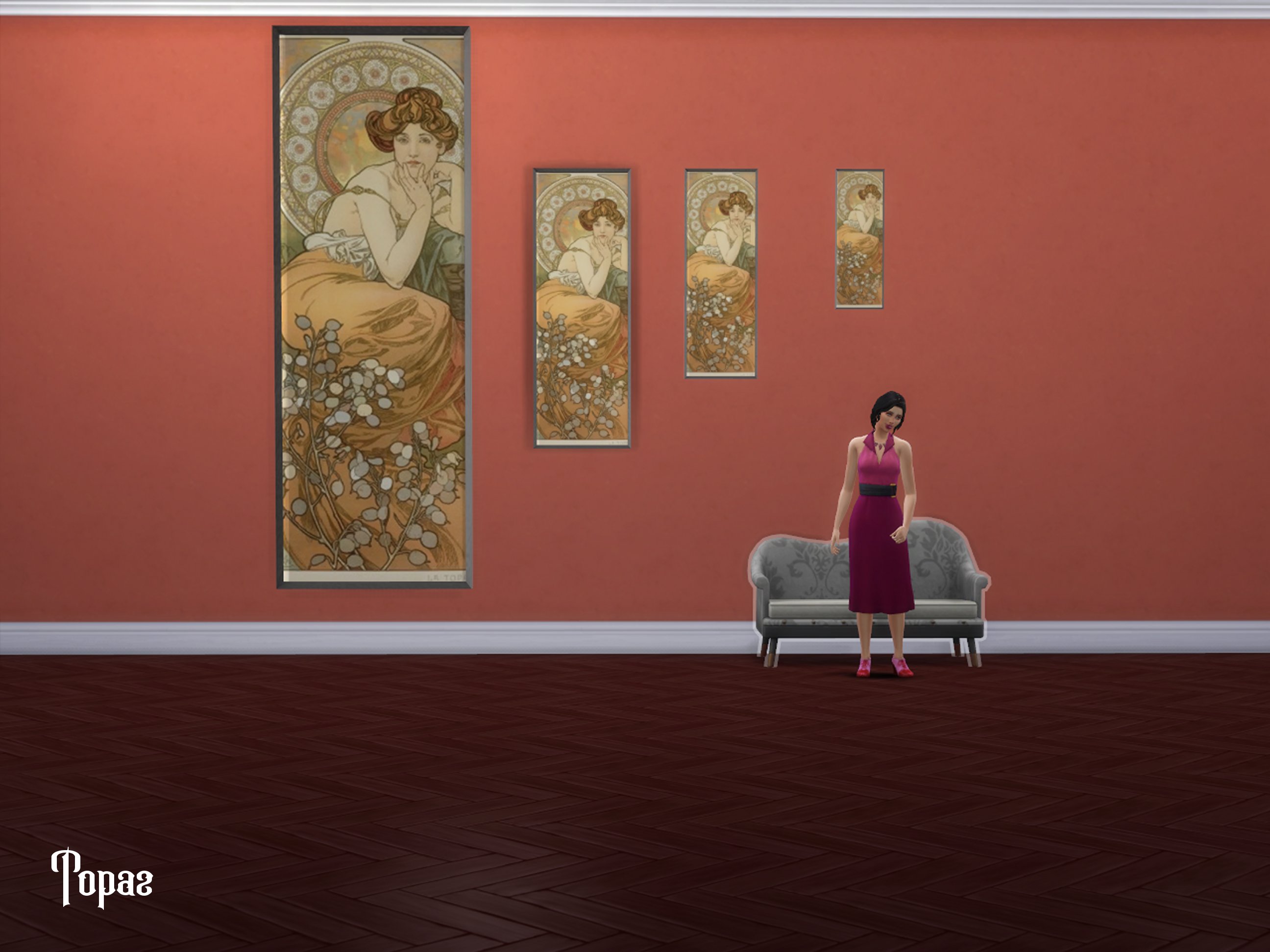 Mod The Sims Alphonse Mucha for SIMS4 Precious Stones