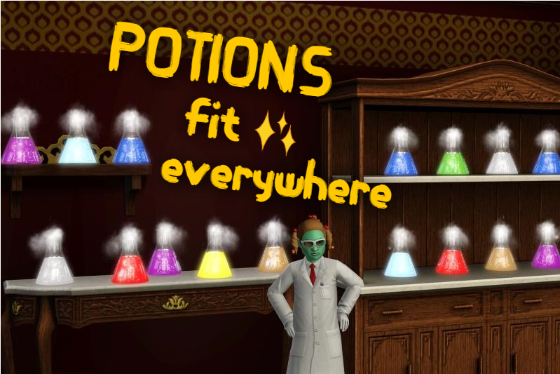 Mod The Sims Fix Potions (Chemistry Lab) fit everywhere