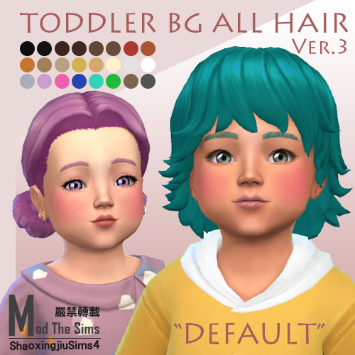 Mod The Sims - Toddler Basegame Hair ver.3