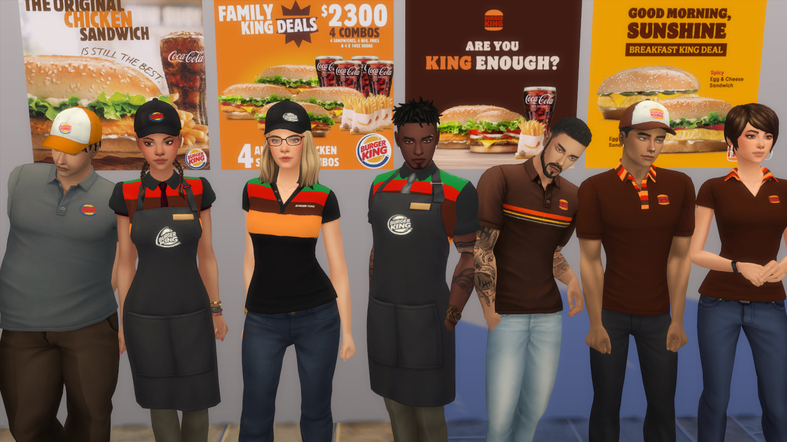 erektion Piping chap Mod The Sims - Burger King Uniform + Cap
