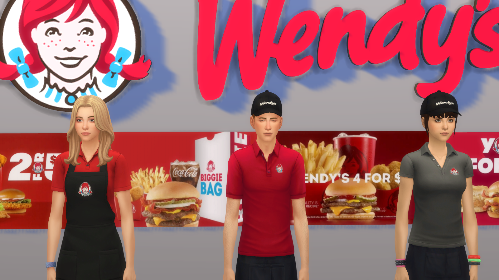 Mod The Sims Wendy's Uniform + Cap