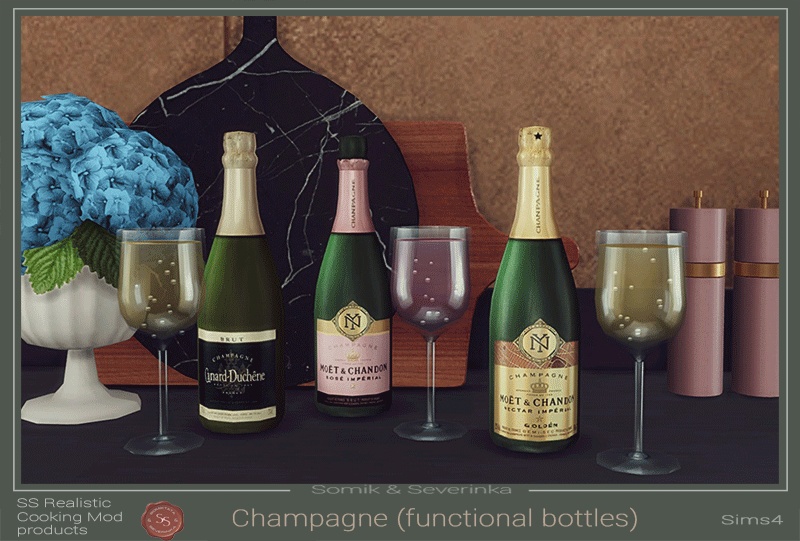 Mod The Sims Functional Champagne Bottles