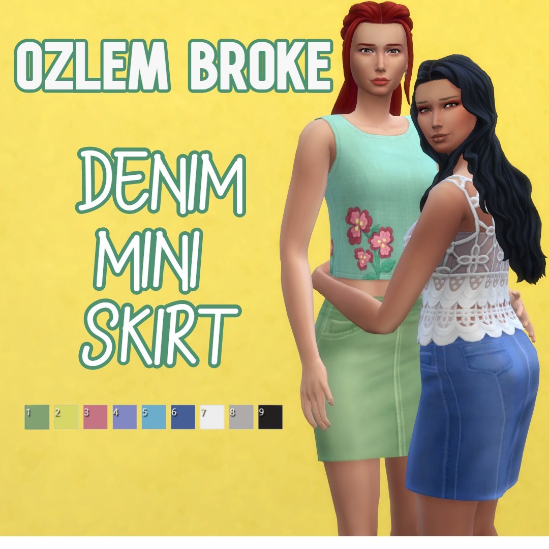 Mod The Sims Denim Mini Skirt BGC
