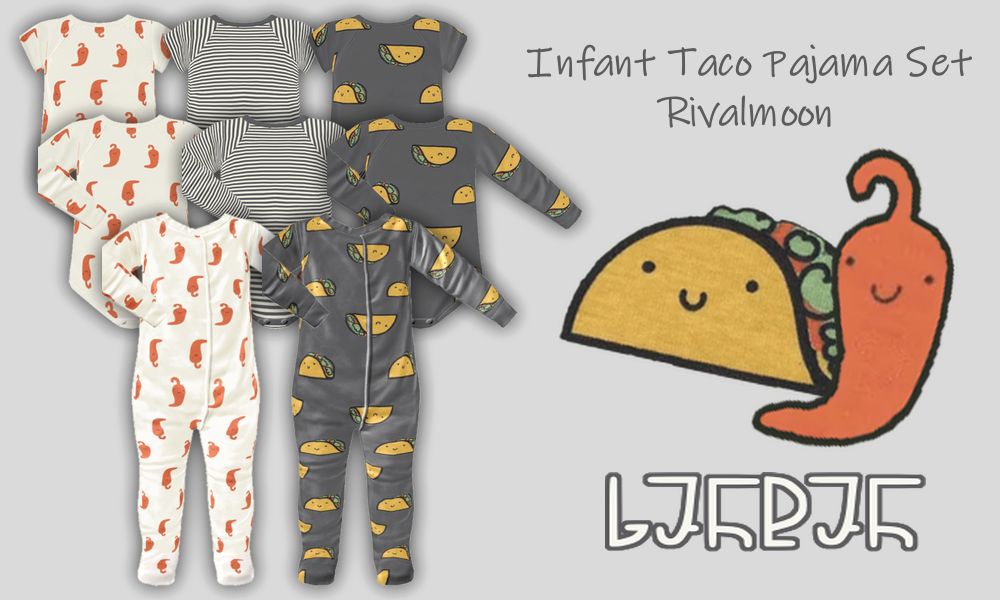 Mod The Sims Infant Taco Pajama Set