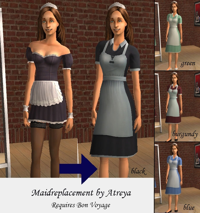 Mod The Sims Maid Replacements Maids Use Bv Housekeeper Uniform