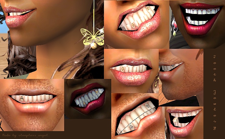 Mod The Sims Teeth Jewelry Gold And Silver