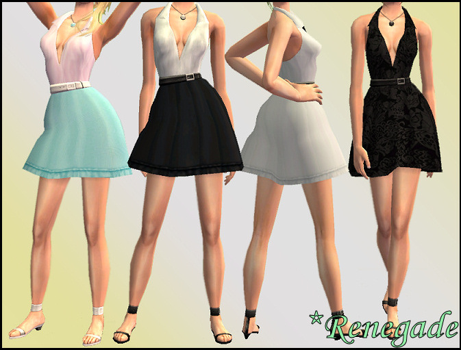 Mod The Sims Renegadesims Belted Dresses Pin Up 50s Style